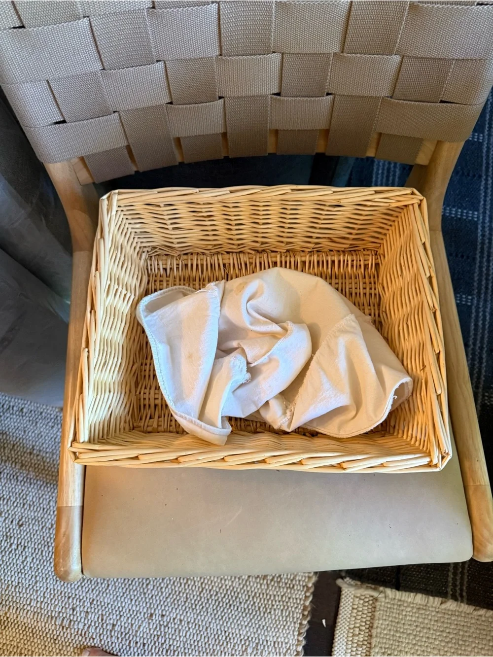 Woven Baskets with Fabric Liners